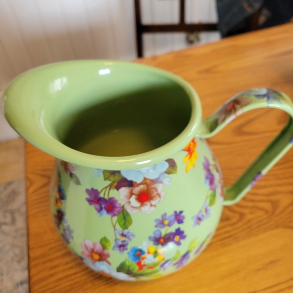 MacKenzie-Childs Floral Green Pitcher - Picture 3 of 9